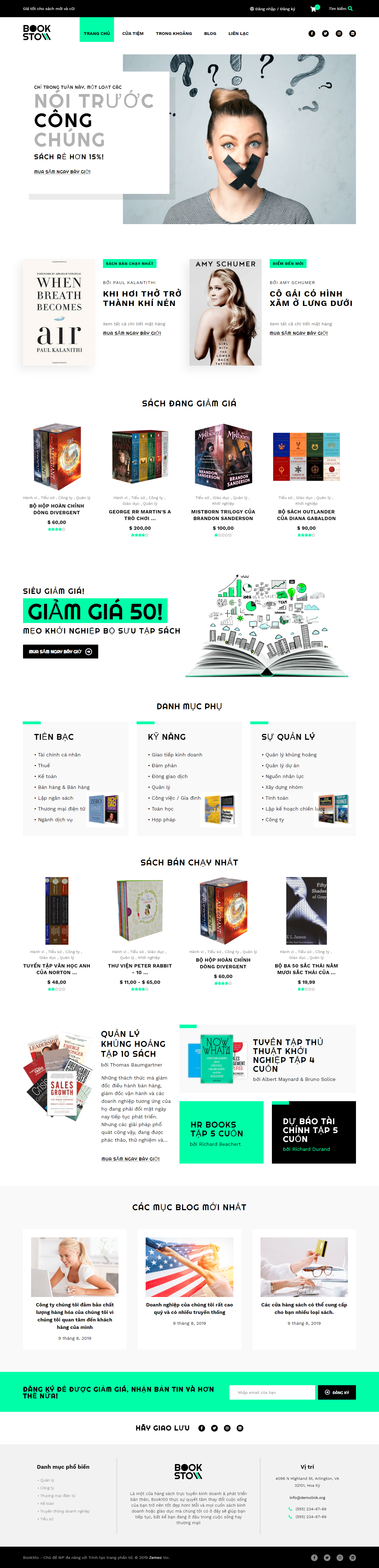 Mẫu website  sách- văn phòng phẩm  008